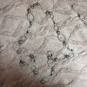 Lia Sophia 48” Elegant Silver and Gray Women's Necklace